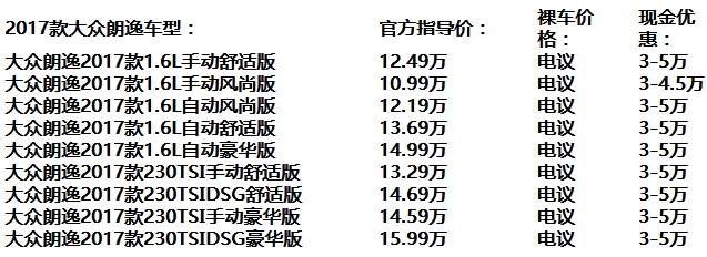 北京朗逸4S店最新降价信息